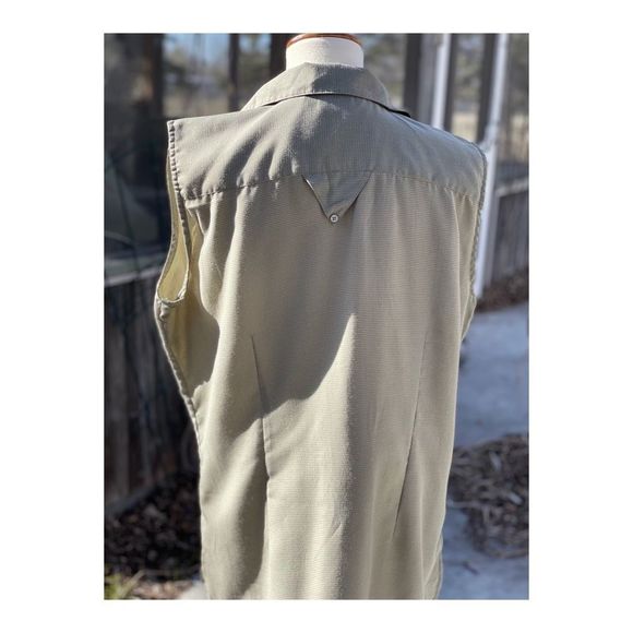 Penman Tank Top Collar Olive Green Button Up Sz XL - Picture 4 of 9